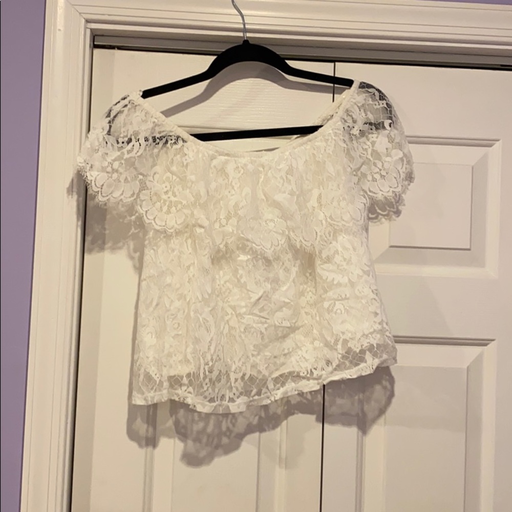 Lace off the shoulder top